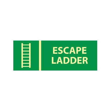 National Marker Co Glow Sign Rigid Plastic - Escape Ladder GL313R
